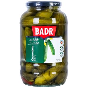 خیار شور درجه یک شیشه 1450 گرمی بدر