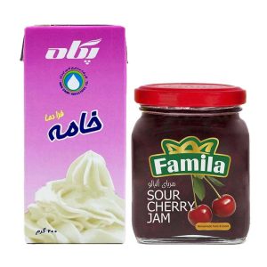 پک خامه پگاه و مربا آلبالو فامیلا