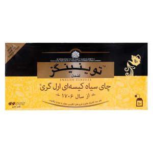 چای سیاه کیسه ای ارل گری توینینگز بسته 50 عددی