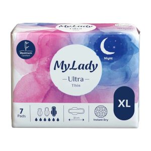 نوار بهداشتی شب مای لیدی مدل Ultra Thin سایز خیلی بزرگ بسته 7 عددی