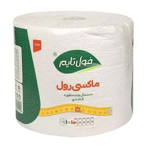 دستمال کاغذی دولایه فول تایم چند منظوره ماکسی رول 100 متری