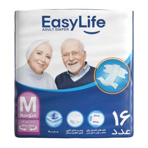 پوشک بزرگسال چسبی ایزی لایف سایز متوسط بسته 16 عددی